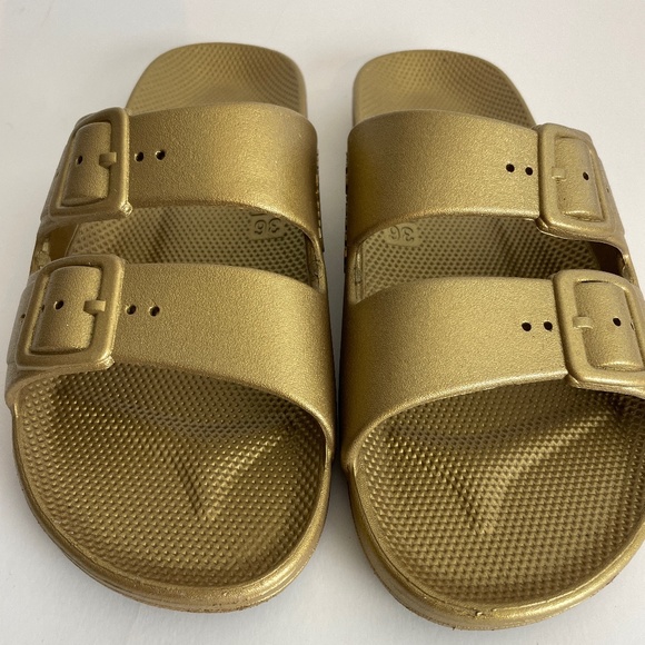 Freedom Moses Two Band Slide Goldie Sandals - Picture 3 of 9
